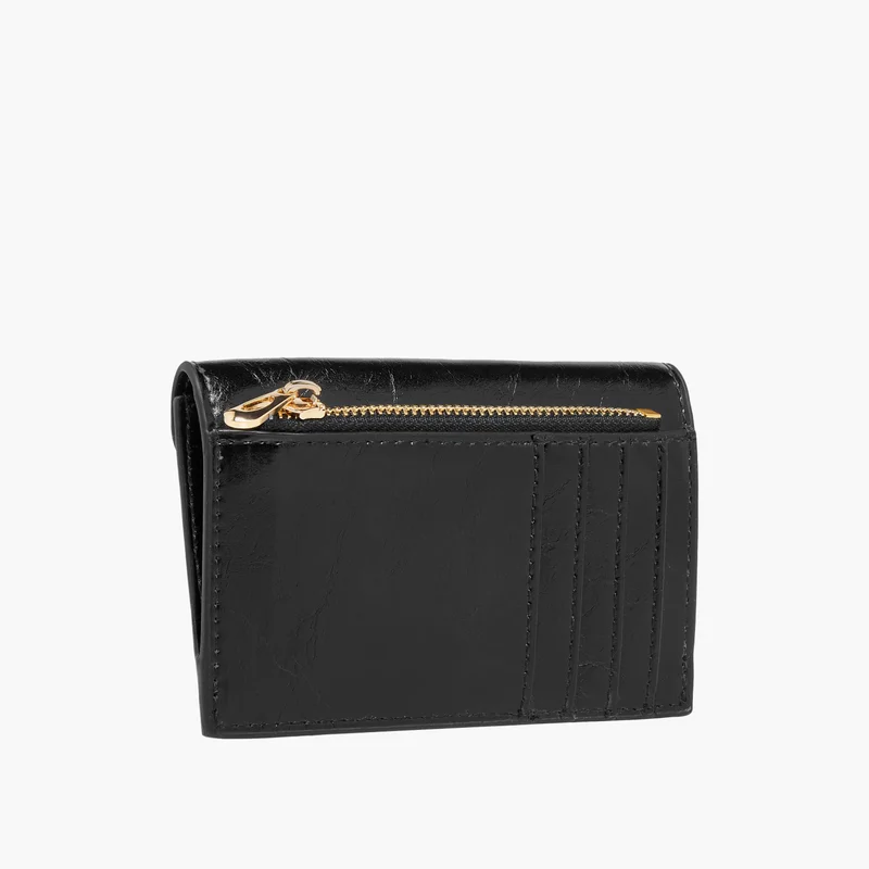ساشا Black Wallet with Metallic Accent for Women